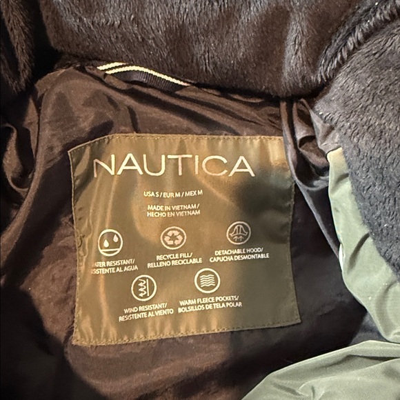 Nautica Dark Green Puffer Jacket with detachable hood - Picture 4 of 4